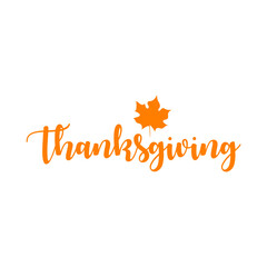 Thanksgiving typography clip art design on plain white transparent isolated background for card, shirt, hoodie, sweatshirt, apparel, card, tag, mug, icon, poster or badge