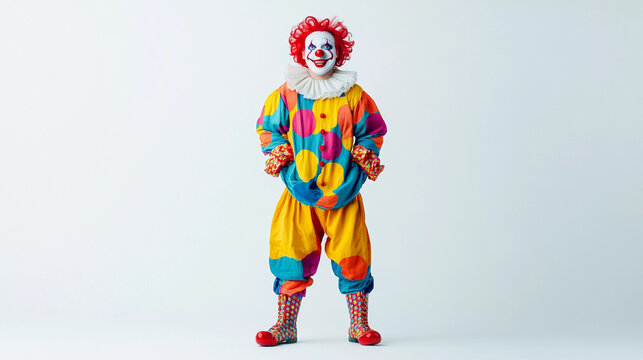Clown full potrait on white background 