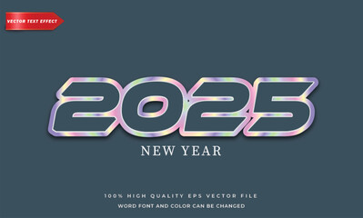 Hologram Sticker 2025 new year text style effect
