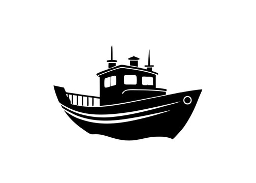 recommend clip art: boat on the sea vector silhouette illustration 