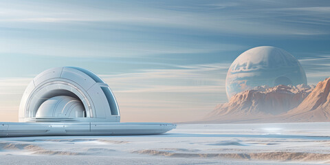 Future urban landscape with perfect integration of ecology and technology