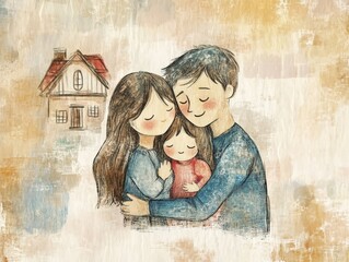 Motivational family quote on a cozy, homey background with subtle textures and warm tones.