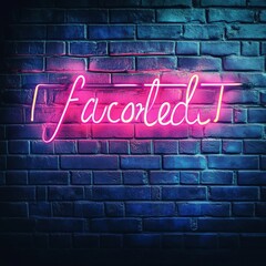 Obraz premium Motivational quote in glowing neon letters against a brick wall, perfect for a vibrant and urban Facebook image.