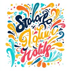 Fototapeta premium Motivational quote on a clean, white background with bold, colorful typography, ideal for spreading positivity on Facebook.