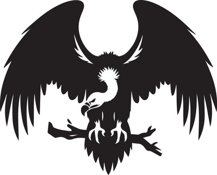 recommend clip art: logo Vulture silhouette vector black and white