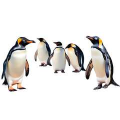 Fototapeta premium Penguins close up against a white background 