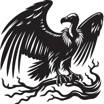 recommend clip art: logo Vulture silhouette vector black and white