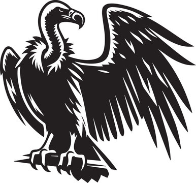 recommend clip art: logo Vulture silhouette vector black and white