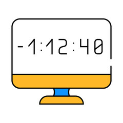countdown video conference line icon vector. countdown video conference sign. isolated symbol illustration