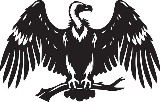 recommend clip art: logo Vulture silhouette vector black and white