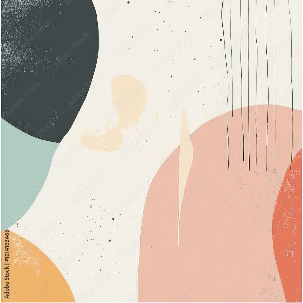 Poster inspirational friendship quote on a soft pastel background with abstract shapes, creating a light an