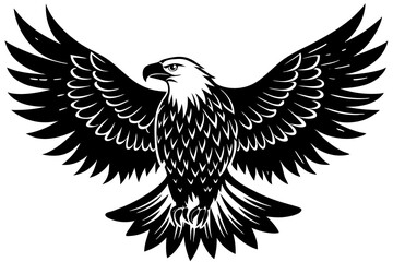  Cute Bald Eagle silhouette minimalistic vector art illustration