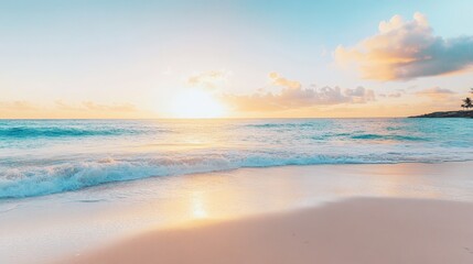 Obraz premium Inspirational quote over a scenic beach with gentle waves and a clear sky, perfect for a calm, peaceful message.