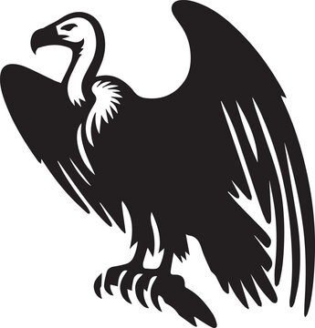 recommend clip art: logo Vulture silhouette vector black and white