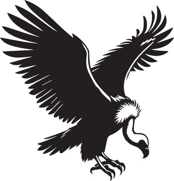 black vulture soaring wings spread clip art preview