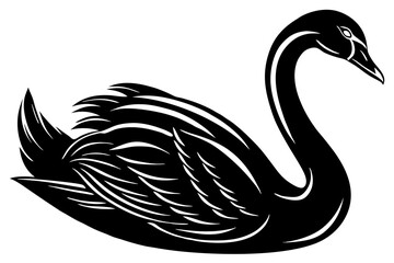 Cute Swan silhouette minimalistic vector art illustration