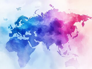 Obraz premium Watercolor World Map.