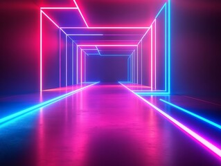 Obraz premium Neon light-inspired quote paired with an abstract dark background and glowing lines, ideal for a modern and sleek Facebook post.