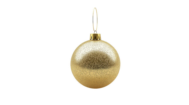 A gold ornament hanging from a string