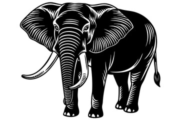  Cute Elephant silhouette minimalistic vector art illustration