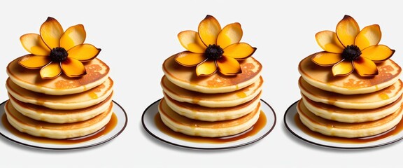 Collection of Baked Pancakes in Unique Shapes for Culinary Presentation