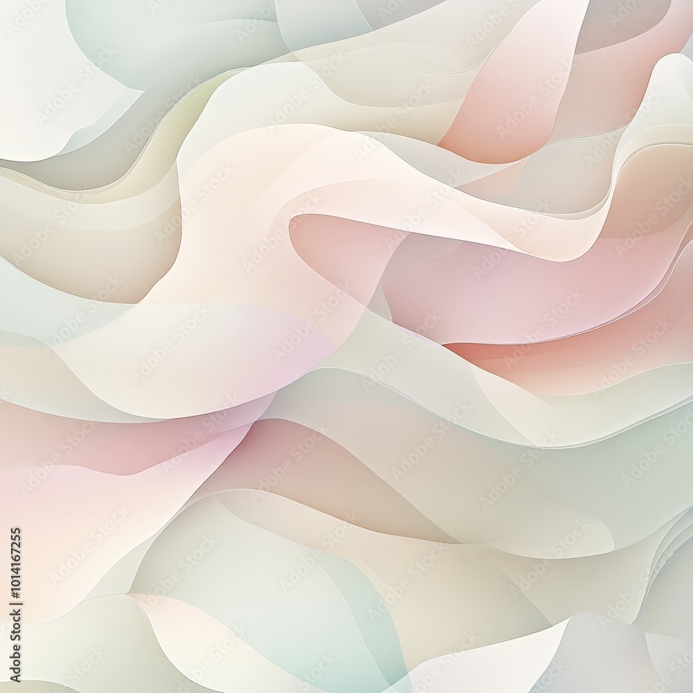 Poster positive quote over an abstract pattern of soft, flowing shapes in light colors, creating a soothing