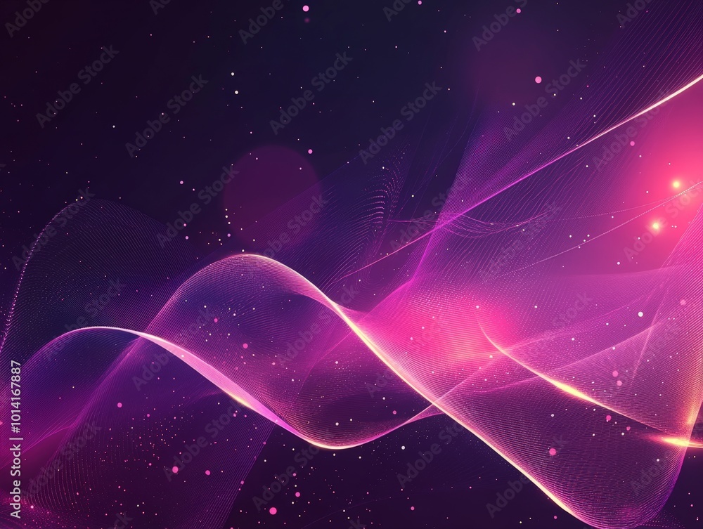 Aufkleber quote on a futuristic background with a minimalistic design featuring glowing lines and abstract geo