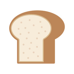 Flat design white bread icon. Vector.