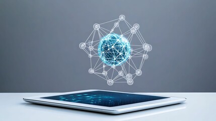 Digital Connectivity The Future of Technology Illustrated Through Holographic Visualization
