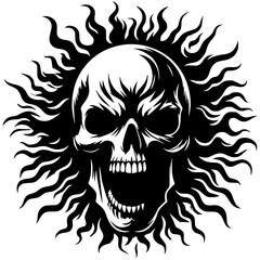 Silhouette illustration of death metal