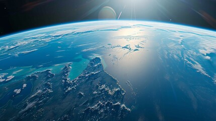 Fototapeta premium Breathtaking Aerial View of the Blue Planet in Cosmic Splendor