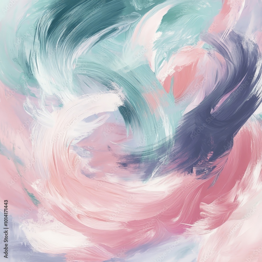 Poster uplifting quote with an abstract pastel background featuring soft swirls and brushstrokes, creating 