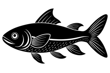 Cute Boal fish silhouette minimalistic vector art illustration 