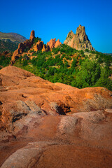 Red Rock Sandstone Hills at Garden of the Gods in Colorado Springs, Colorado, United States