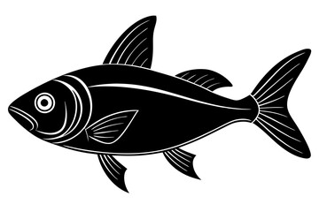 Cute Boal fish silhouette minimalistic vector art illustration 