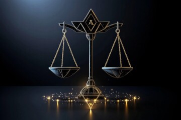 Simple minimalist icon of utilitarian ethics, with geometric shapes representing balance, equality, and justice