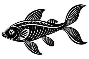  Cute Ribbonfish silhouette minimalistic vector art illustration