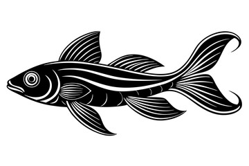  Cute Ribbonfish silhouette minimalistic vector art illustration