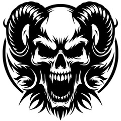 Horned skull silhouette