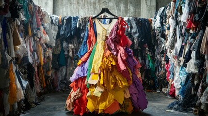 Circular fashion model where clothes are designed for durability, recycling, and repurposing, reducing waste in the industry.