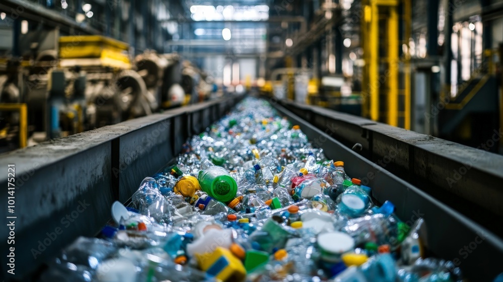 Poster closed-loop recycling at a factory where products are designed for full recovery and reuse, minimizi