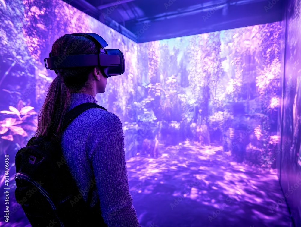 Poster designers developing immersive environments for virtual reality experiences, focusing on realistic t