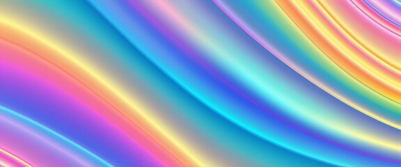 Fototapeta premium Holography Iridescent Abstract Background with Gradient Pearl Material for Y2K Design