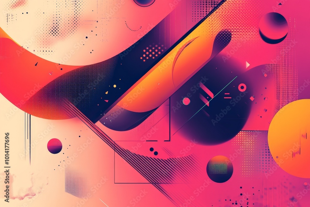 Aufkleber futuristic-style quote with abstract shapes and geometric designs, creating a dynamic and bold faceb