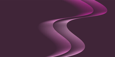dark purple horizontal abstract background with futuristic wave lines.