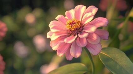 A Close-Up of a Pink Zinnia