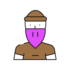 bandit man line icon vector. bandit man sign. isolated symbol illustration