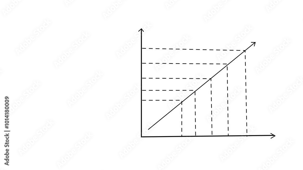 Poster simple business graph on white background. growth concept with copy space