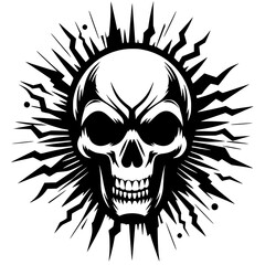 Gothic metal skull silhouette
