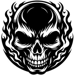 Fototapeta premium Gothic metal skull silhouette